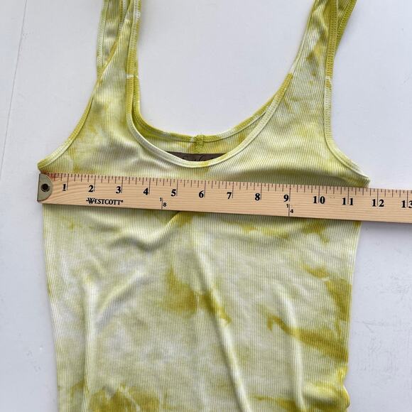Enza Costa REVOLVE Tie-Dye Tank Dress Bodycon Silk Blend Size S Yellow White - Picture 7 of 9